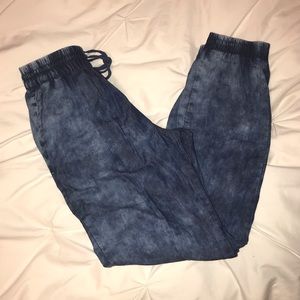 Acid Wash Jean Joggers